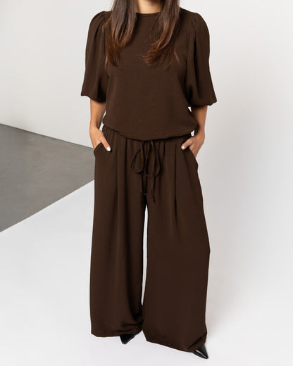 JULIE WIDE LEG PANTALON TALL BRUIN