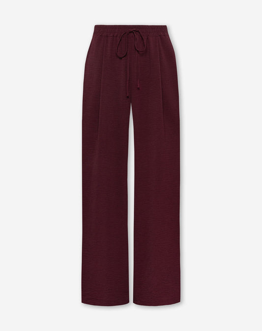 JULIE WIDE LEG PANTALON PETITE DONKER BURGUNDY