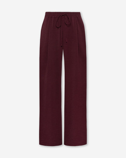 JULIE WIDE LEG PANTALON TALL DONKER BURGUNDY