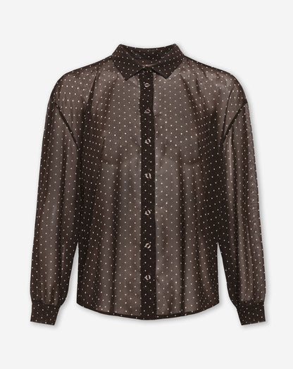 DANA SMALL DOTS BLOUSE BRUIN