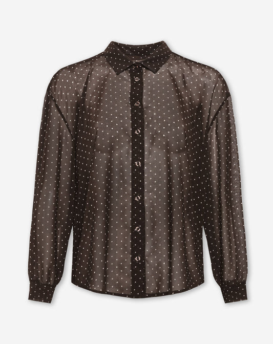 DANA SMALL DOTS BLOUSE BRUIN