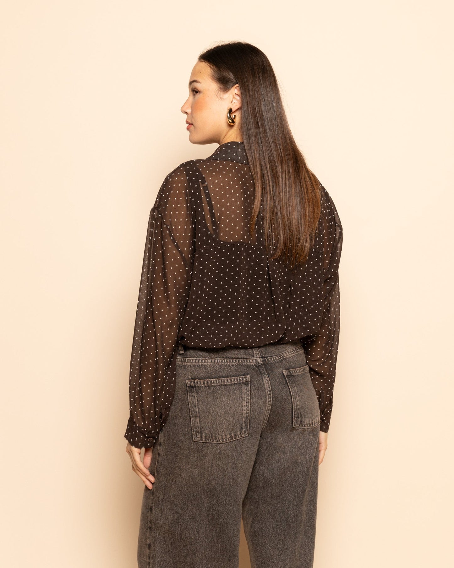 DANA SMALL DOTS BLOUSE BRUIN