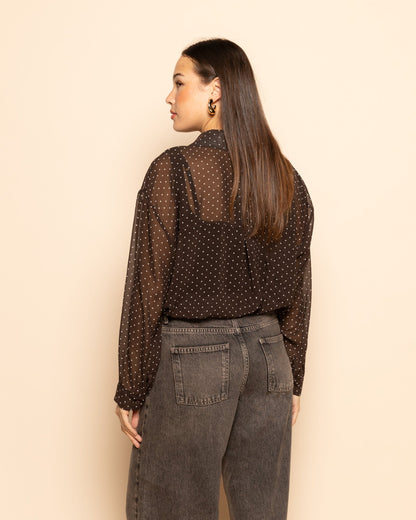 DANA SMALL DOTS BLOUSE BRUIN