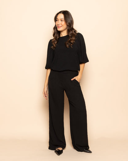 JULIE LACE TAPE PANTALON TALL ZWART