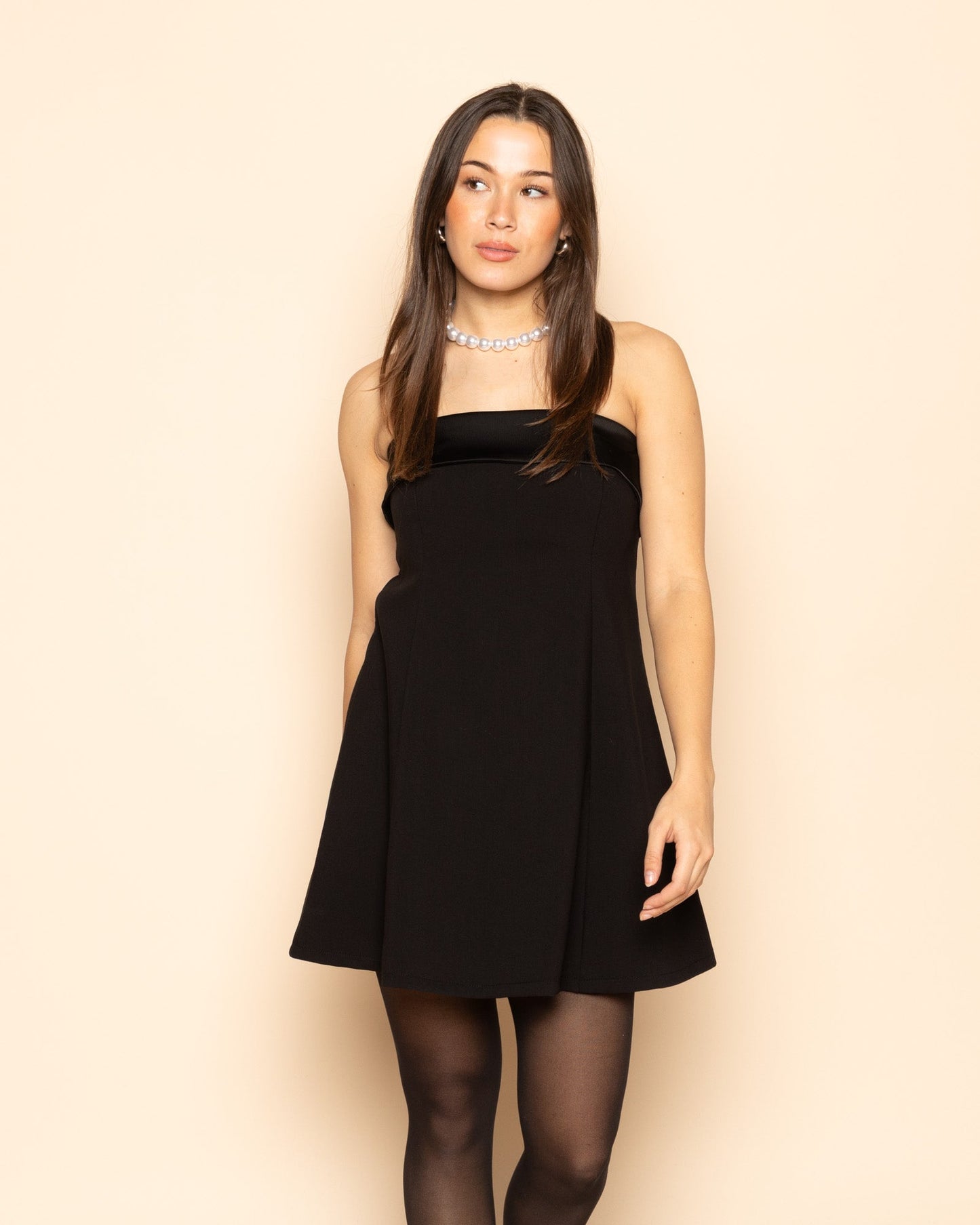JAEL STRAPLESS DRESS ZWART