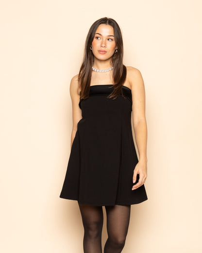 JAEL STRAPLESS DRESS ZWART