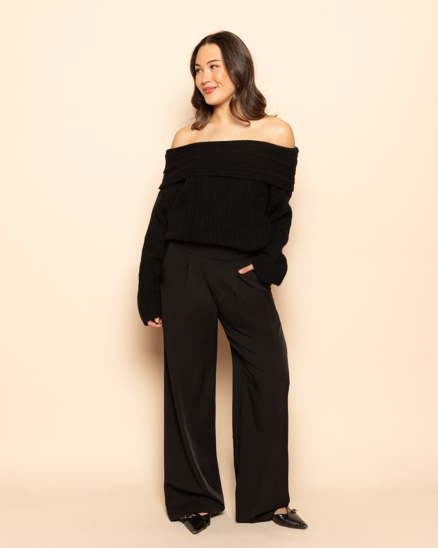 JULIE COZY PANTALON TALL ZWART