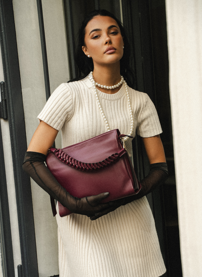 Set Presenza quotidiana | Braid in pelle Borgogna