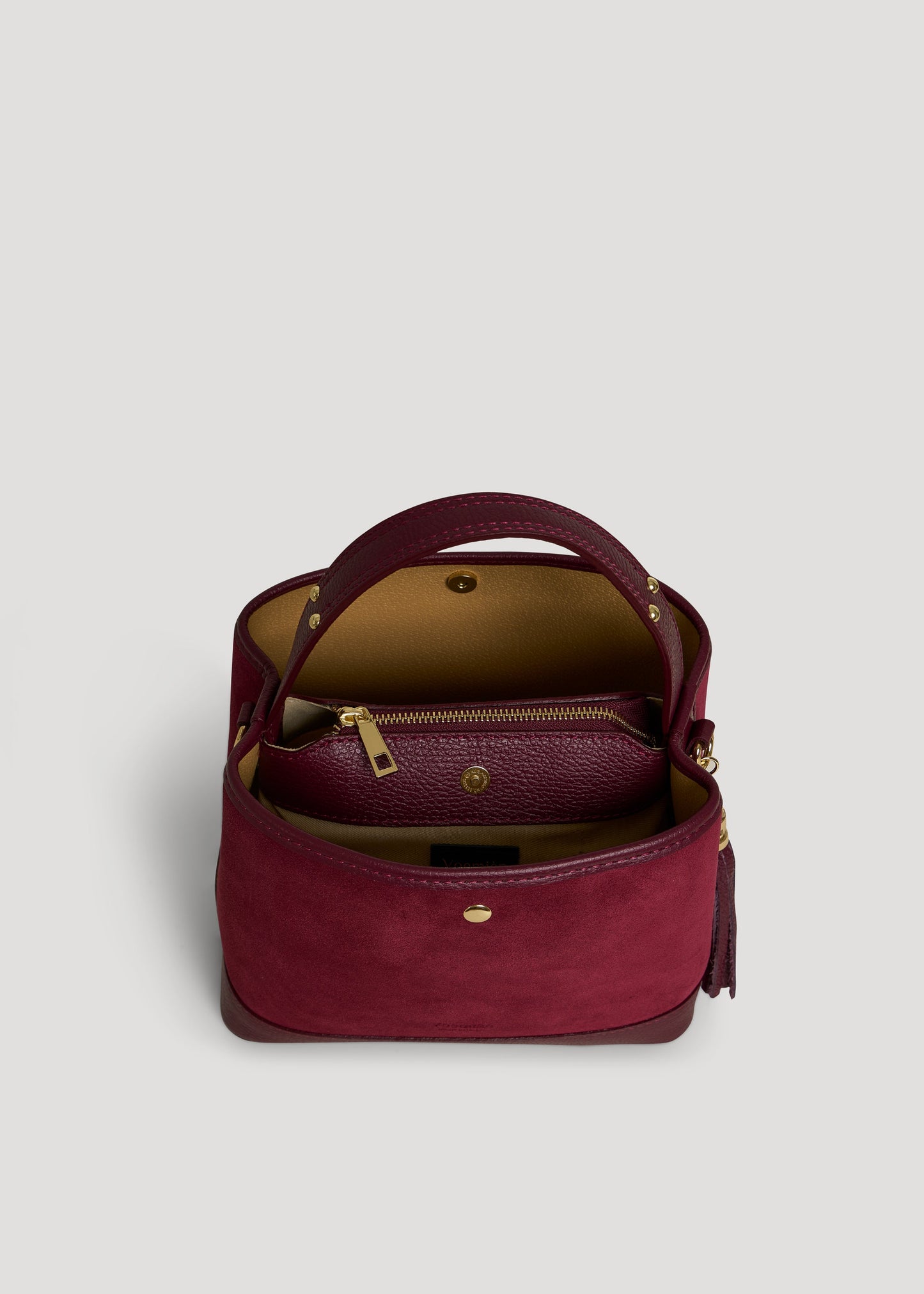 Borsa Kendy in Camoscio e Pelle Borgogna