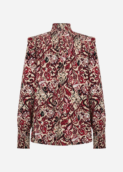 Isabella™ – Blusa Floral de Cuello Alto