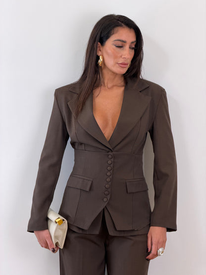 Tailleur corsetto marrone 6865