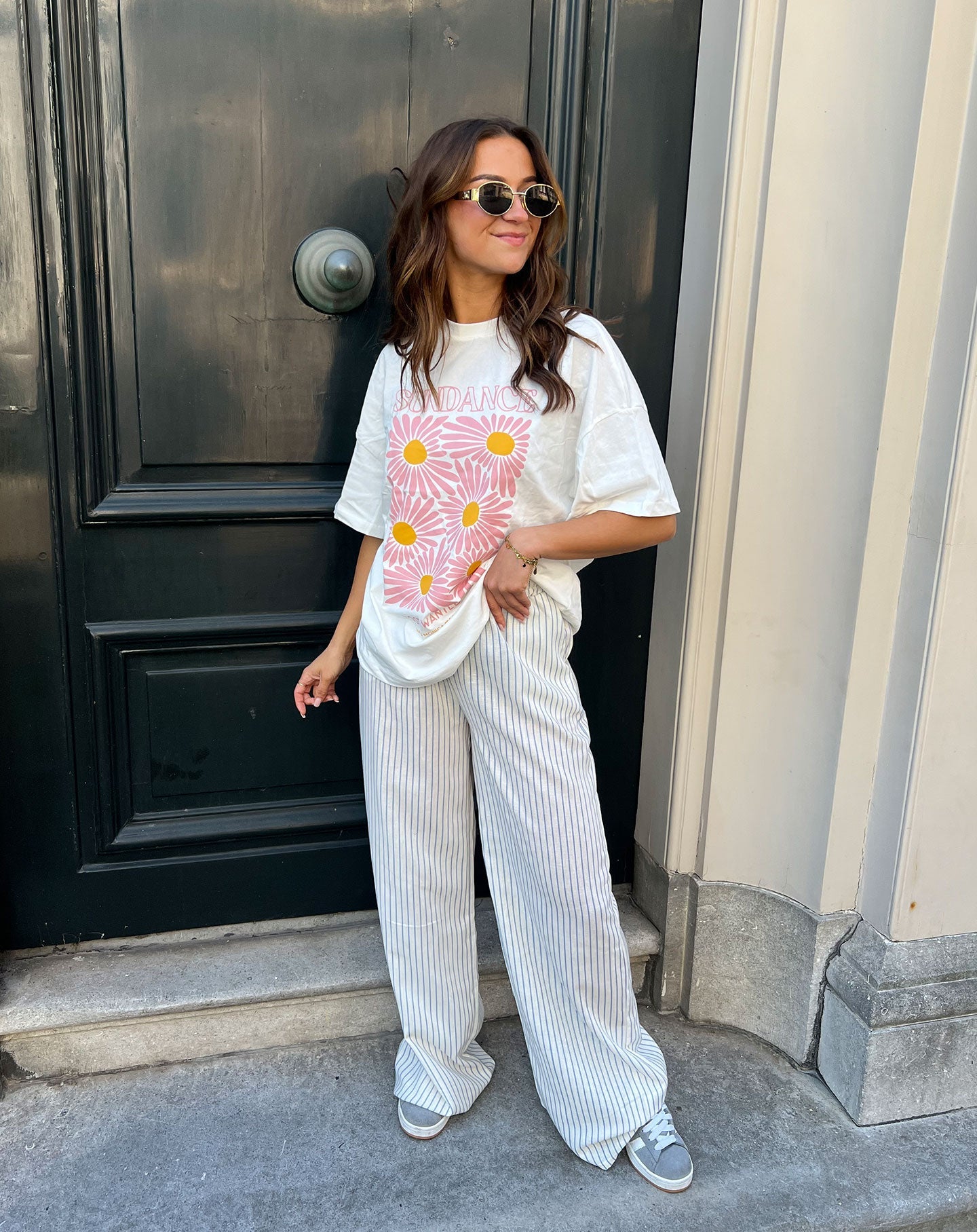 CLARA STRIPE PANTALON TALL LICHTBLAUW