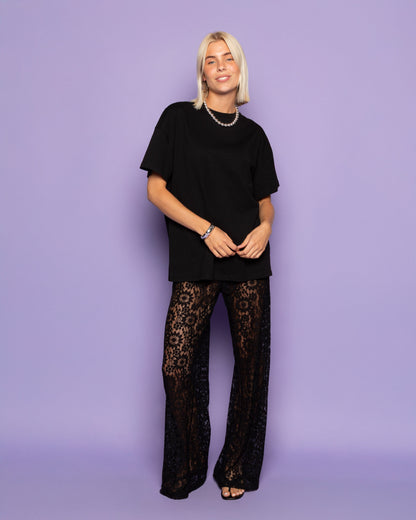 HOLLY LACE PANTS  ZWART