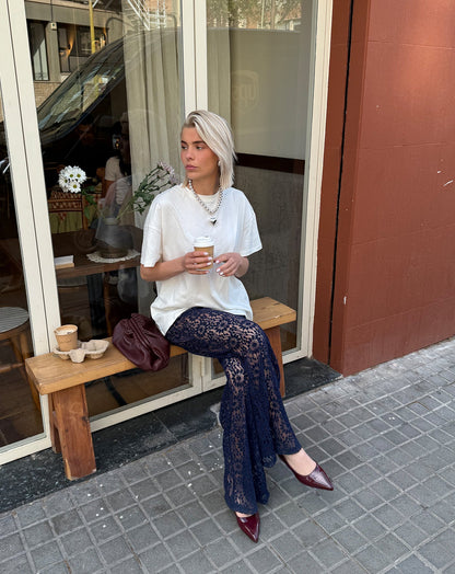 HOLLY LACE PANTS MARINEBLAUW