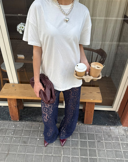 HOLLY LACE PANTS MARINEBLAUW