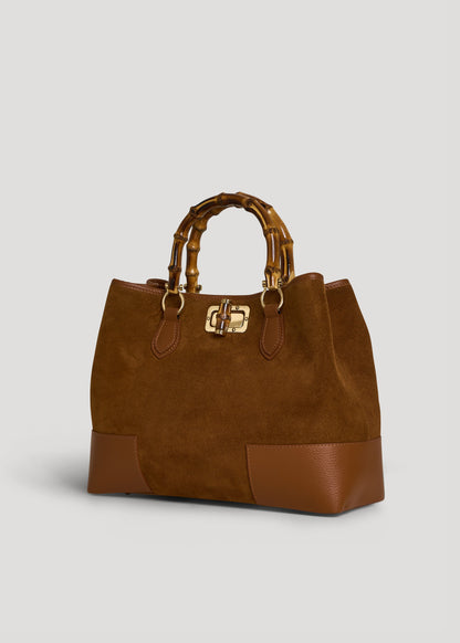 Borsa Bamboo Babe in Camoscio e Pelle Cuoio