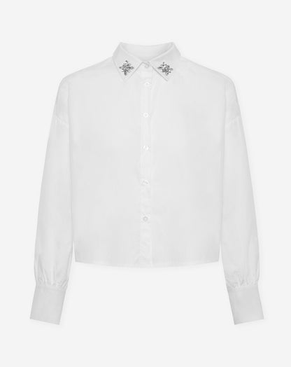 FANCY BUTTON BOW BLOUSE WIT