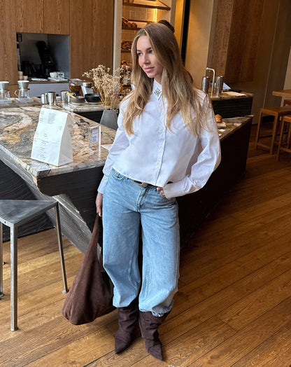 FANCY BUTTON BOW BLOUSE WIT