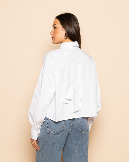 FANCY BUTTON BOW BLOUSE WIT