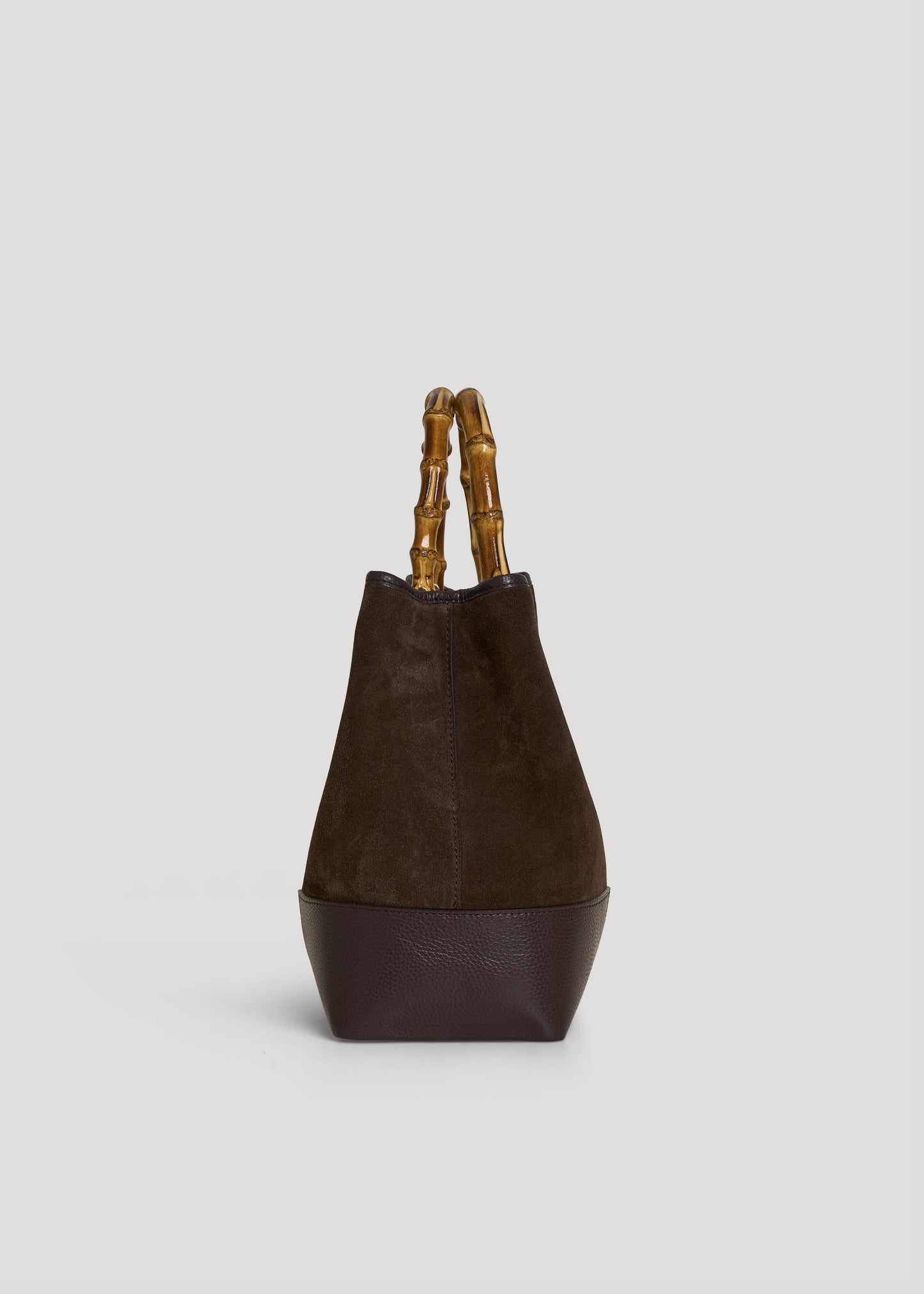 Borsa Bamboo Babe in Camoscio e Pelle Testa di moro