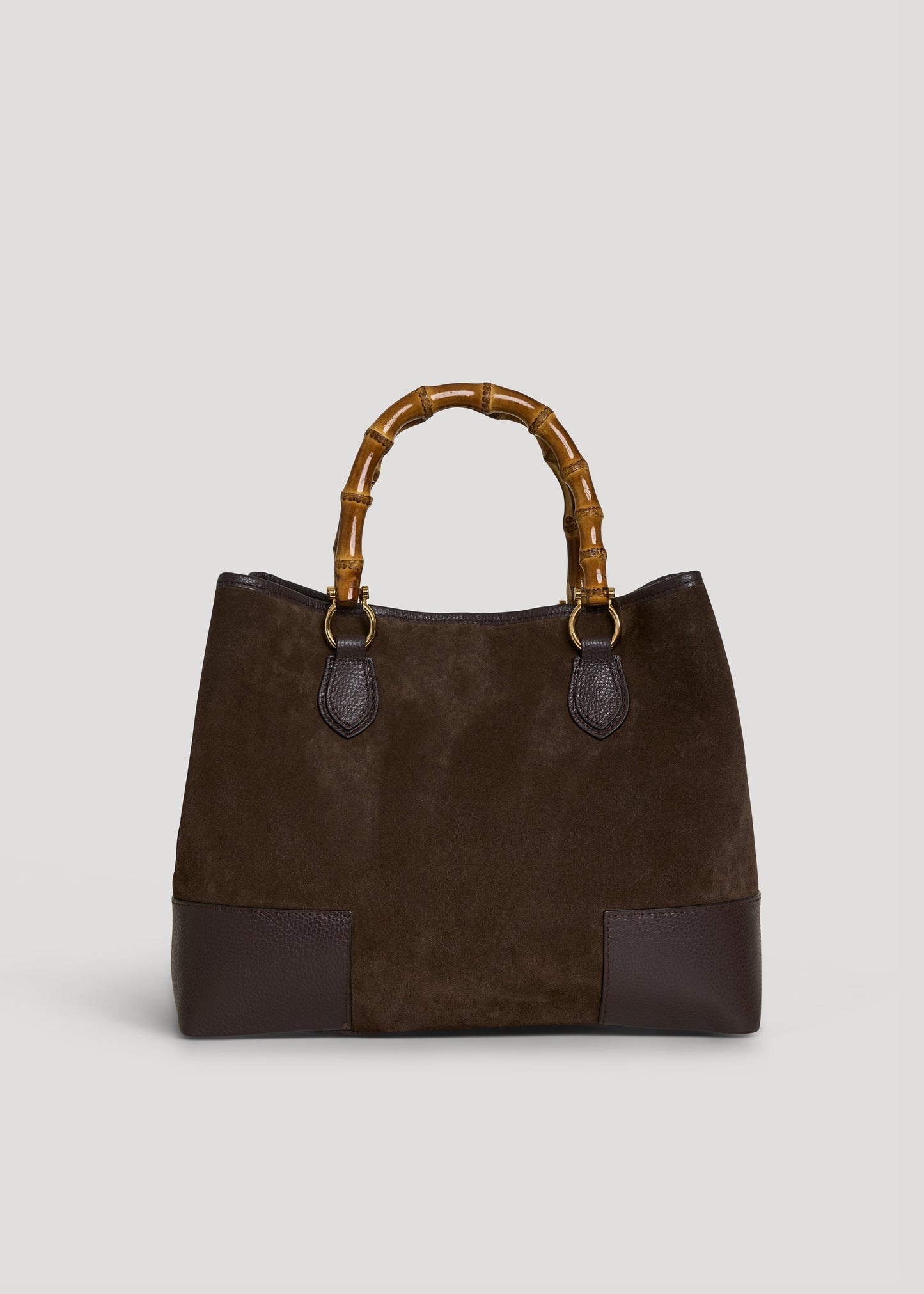 Borsa Bamboo Babe in Camoscio e Pelle Testa di moro