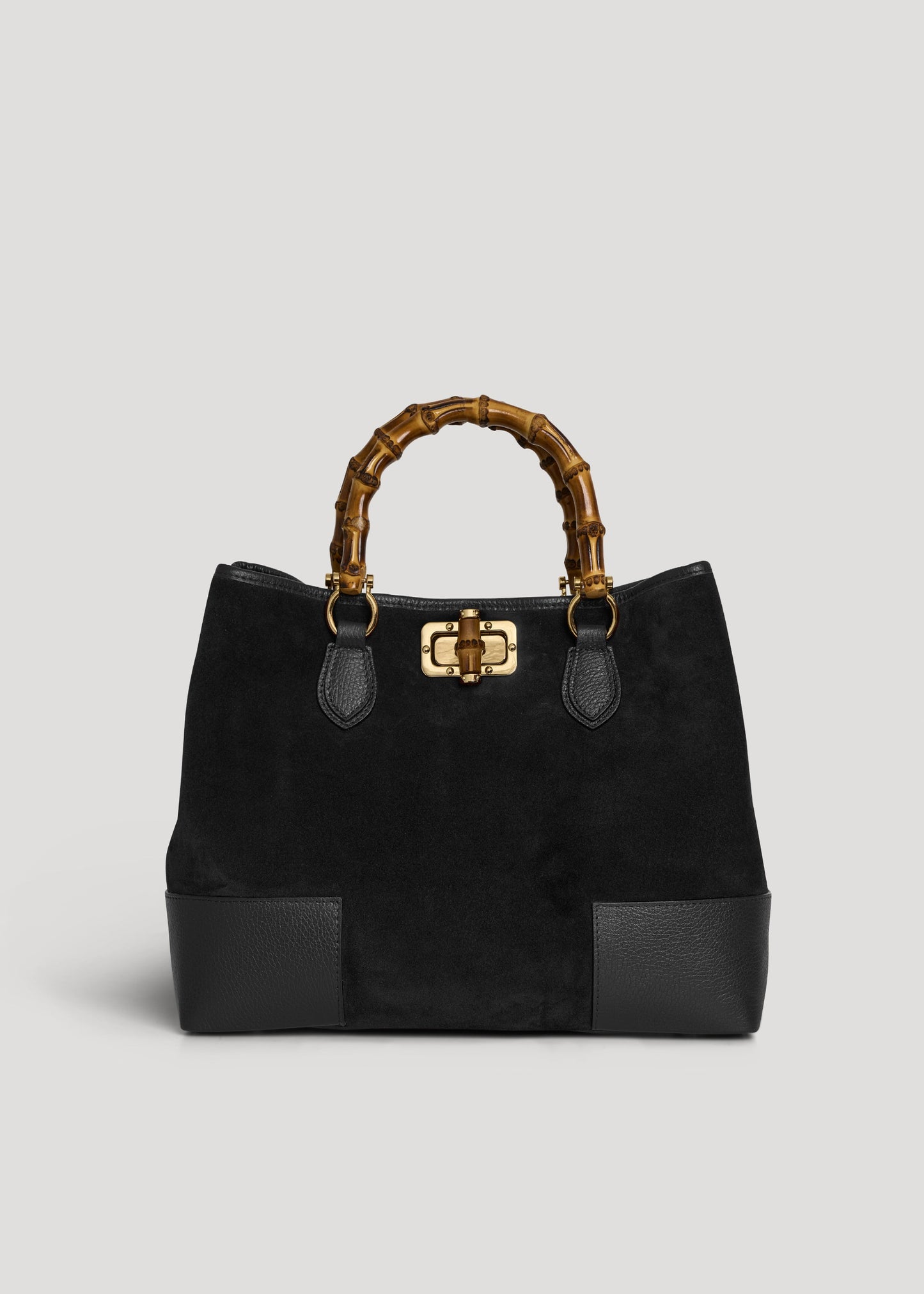 Borsa Bamboo Babe in Camoscio e Pelle Nera