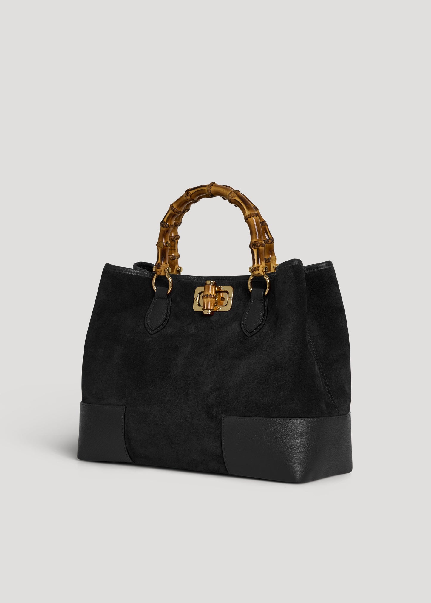 Borsa Bamboo Babe in Camoscio e Pelle Nera