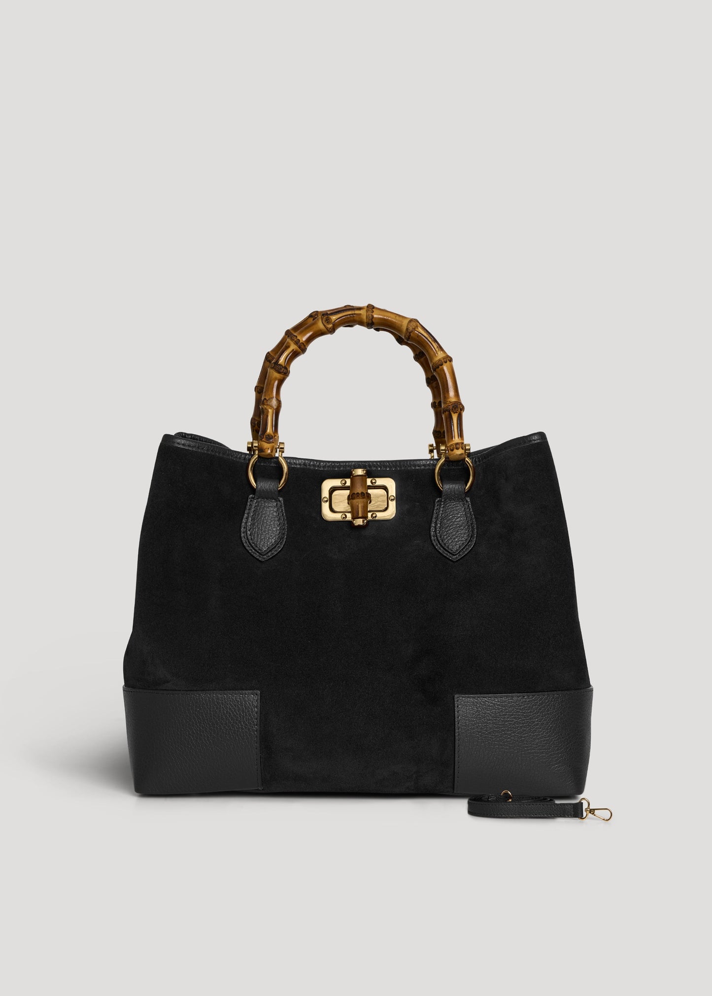 Borsa Bamboo Babe in Camoscio e Pelle Nera