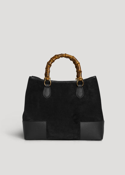 Borsa Bamboo Babe in Camoscio e Pelle Nera