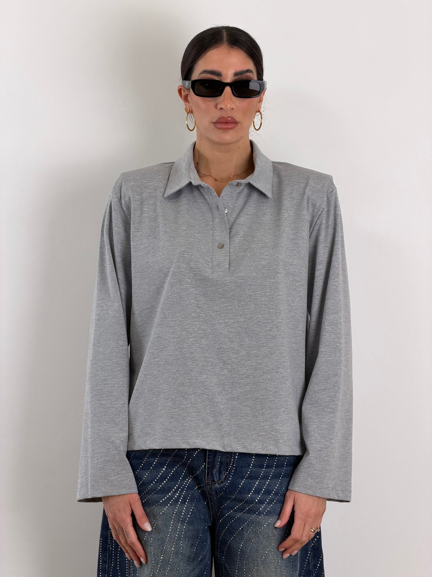 Polo grigia Just West D2615