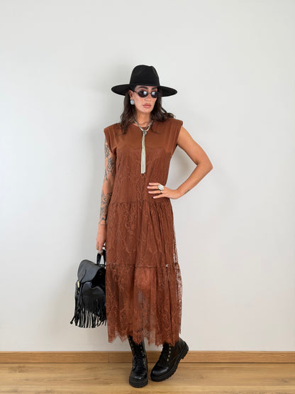 Abito Gipsy chic mattone 3340