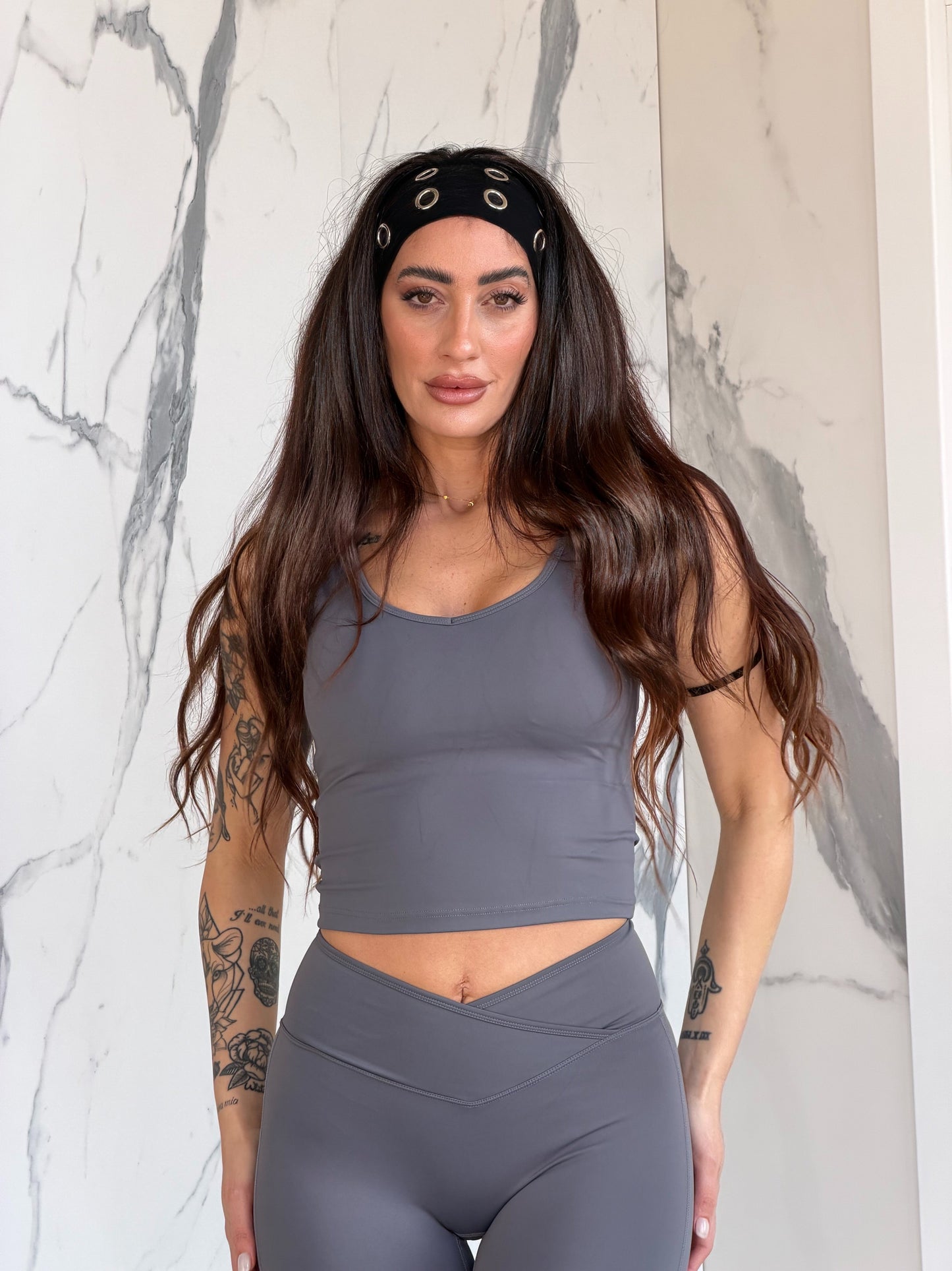Coordinato fit canotta 07011 grigio
