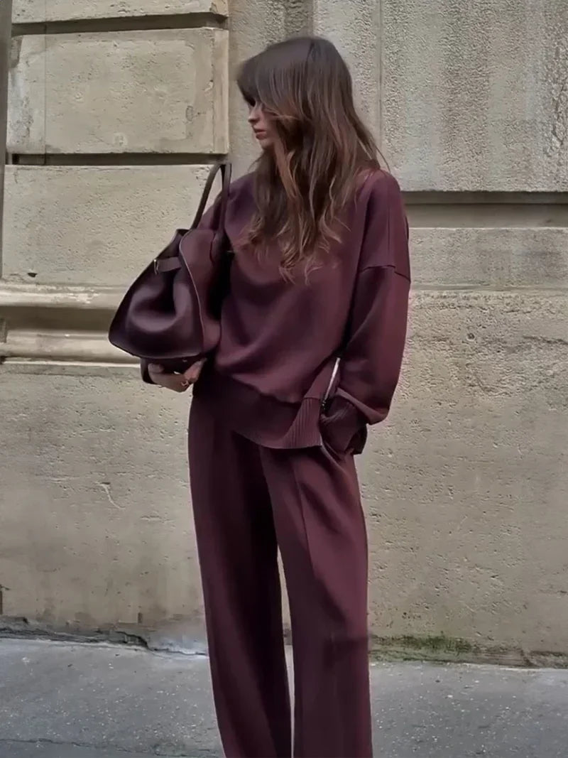 Conjunto a juego de sudadera de corte holgado