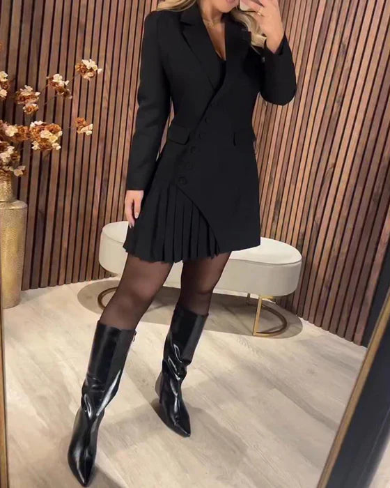 VESTIDO BLAZER CON SOLAPA