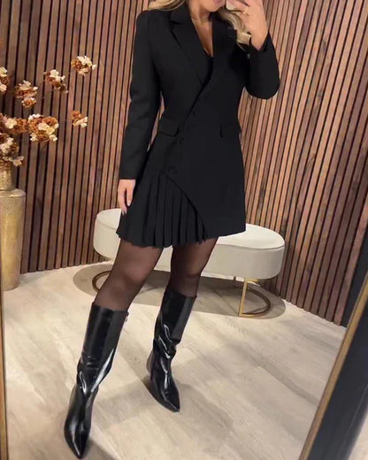 VESTIDO BLAZER CON SOLAPA