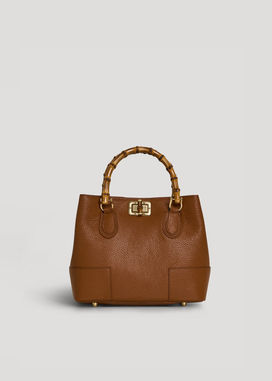Borsa Bamboo Babe micro in pelle Dollaro Cuoio
