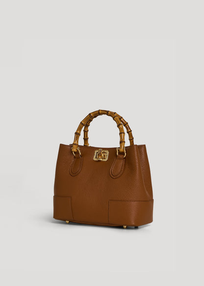 Borsa Bamboo Babe micro in pelle Dollaro Cuoio