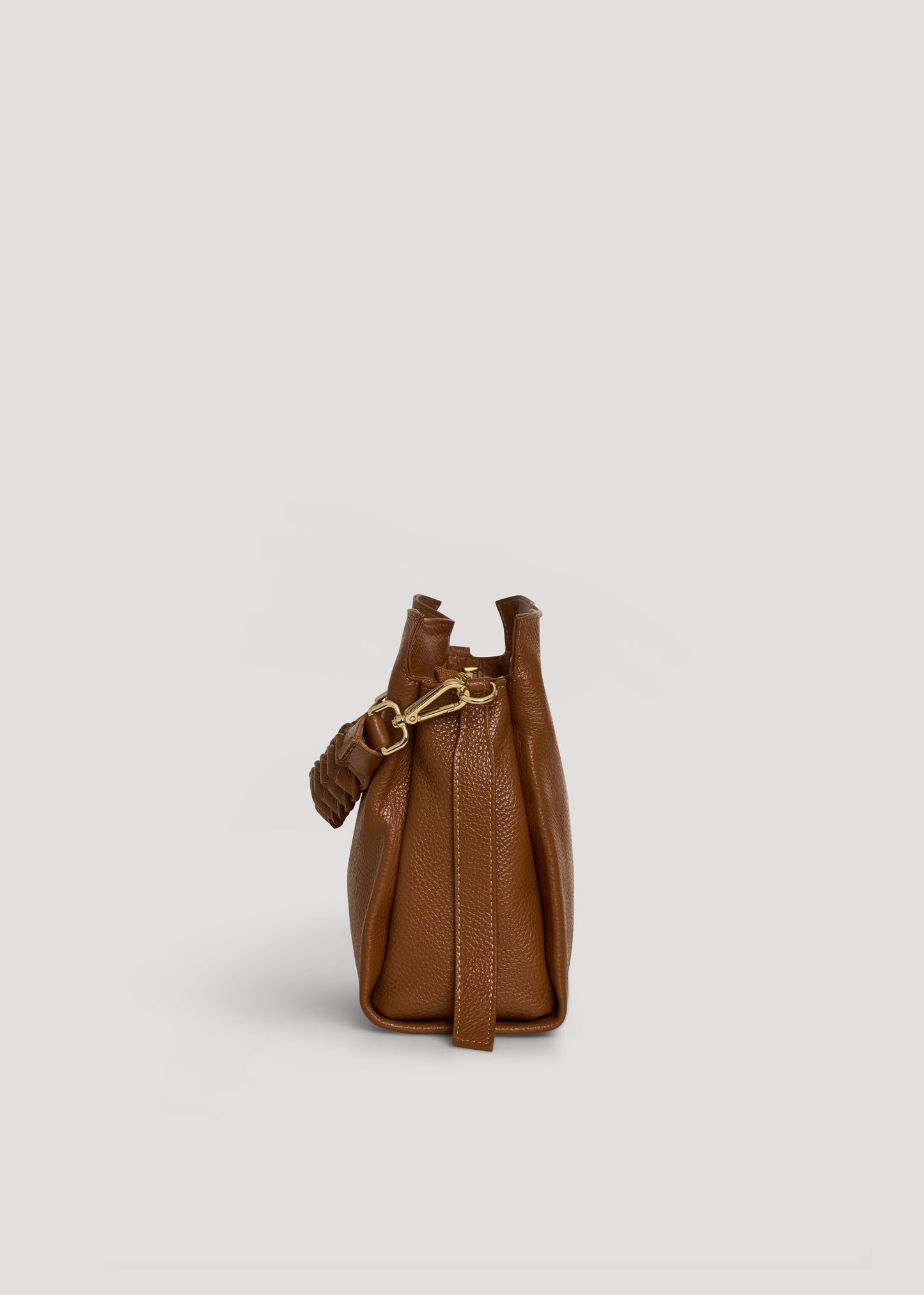 Borsa Braid in pelle Dollaro Cuoio