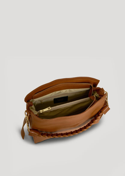 Borsa Braid in pelle Dollaro Cuoio