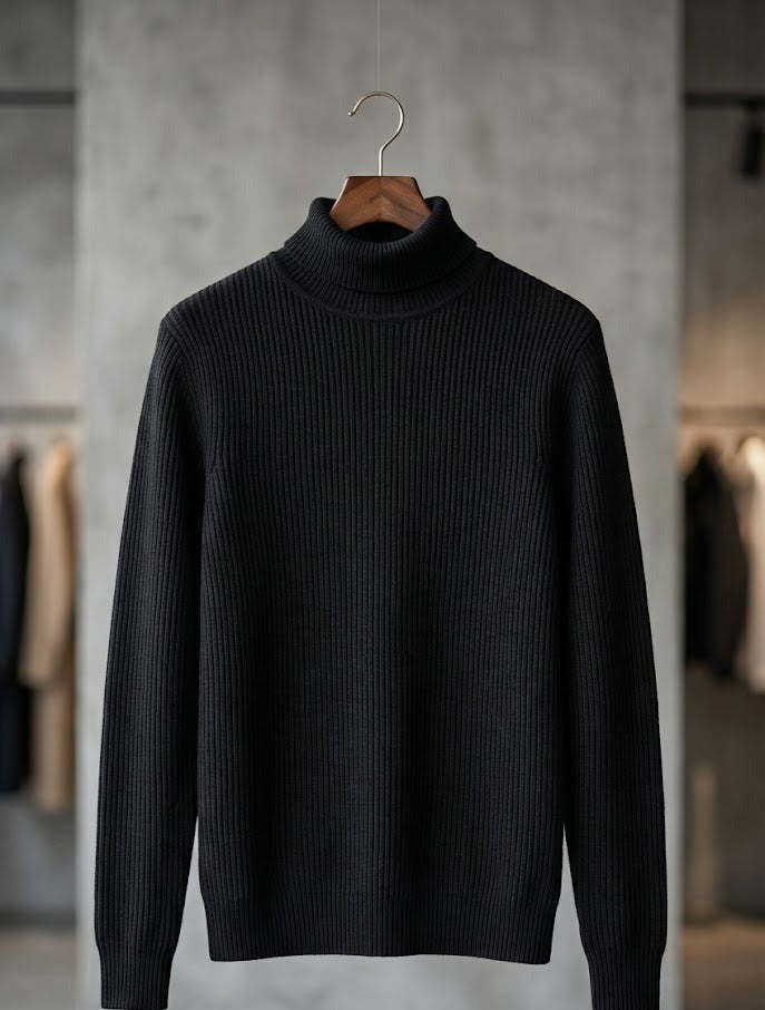 Jersey de algodón de cuello alto