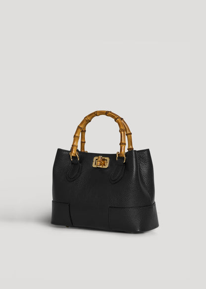 Borsa Bamboo Babe micro in pelle Dollaro Nera