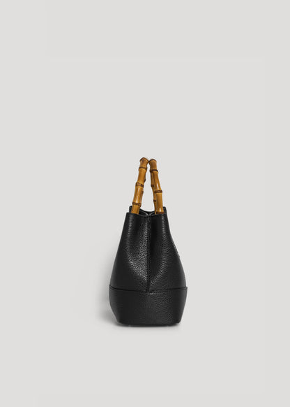Borsa Bamboo Babe micro in pelle Dollaro Nera