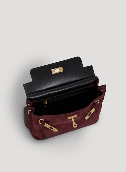 Borsa Giselle in Camoscio Borgogna