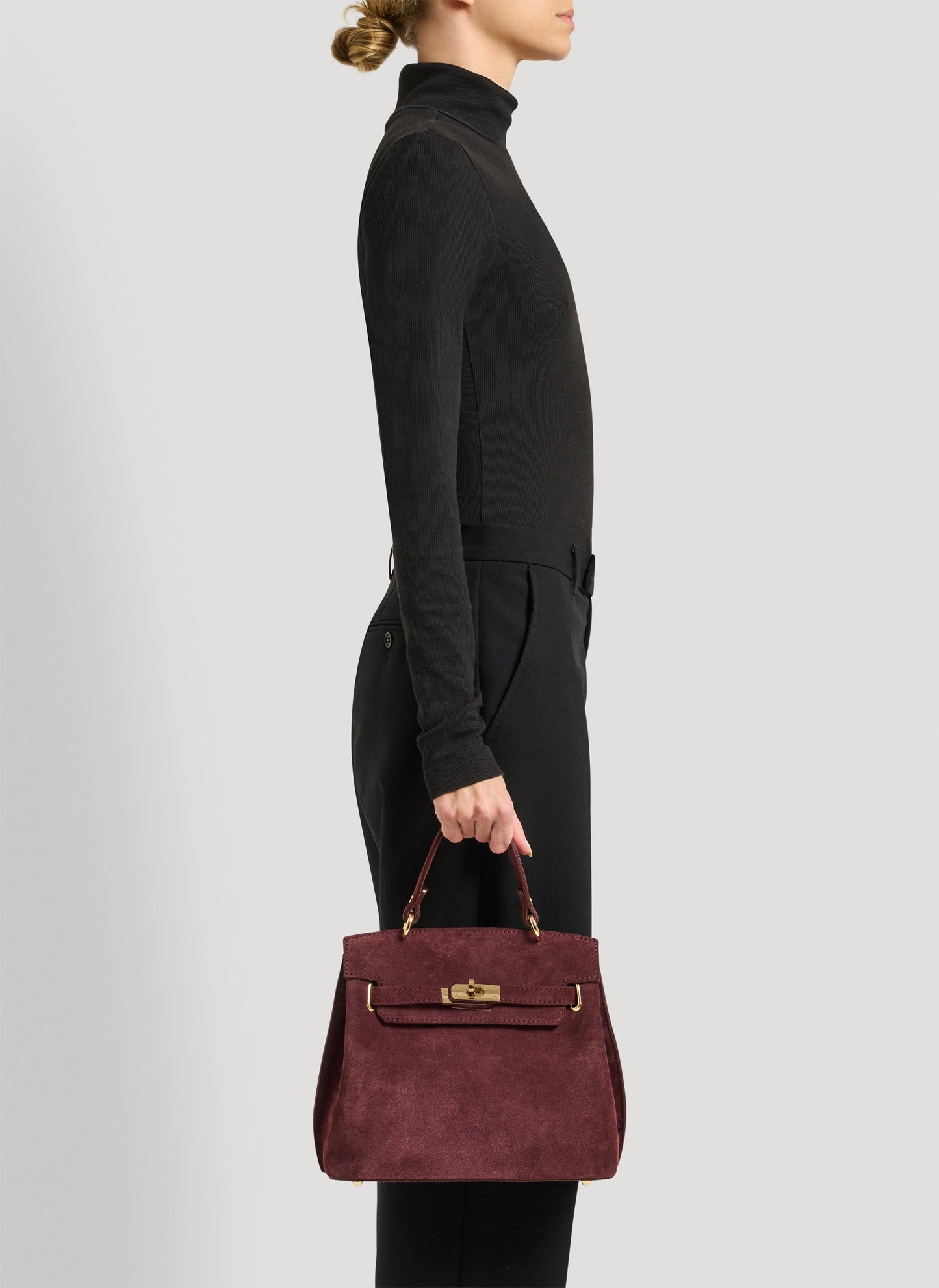 Borsa Giselle in Camoscio Borgogna