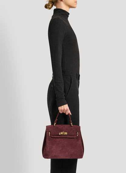 Borsa Giselle in Camoscio Borgogna