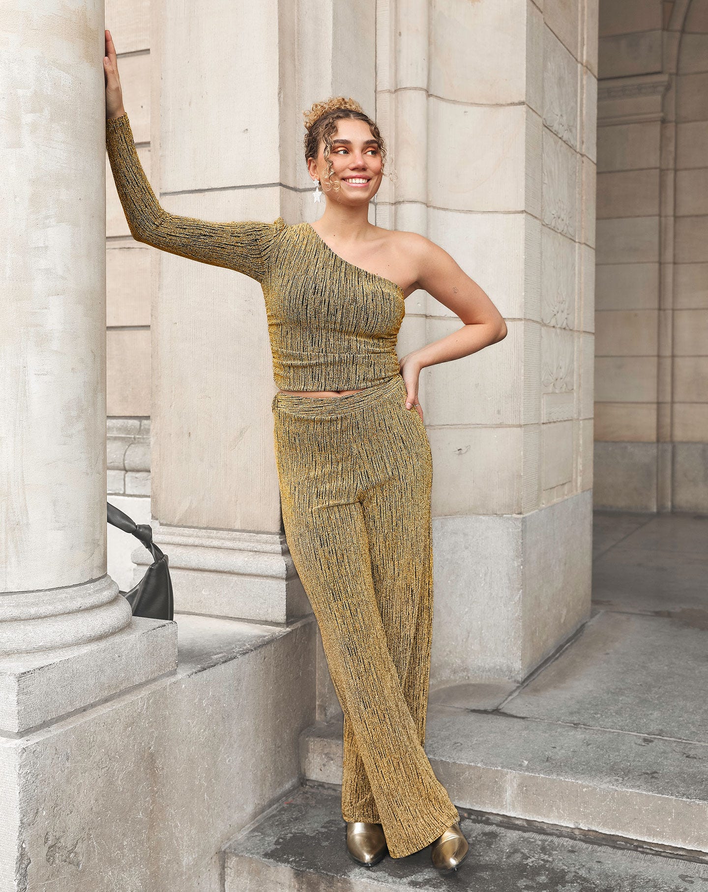 JOANY GLITTER PANTALON TALL GOUD