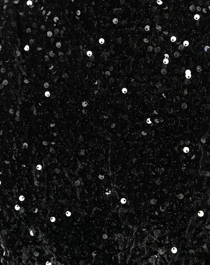 VELVET SEQUIN SKORT ZWART