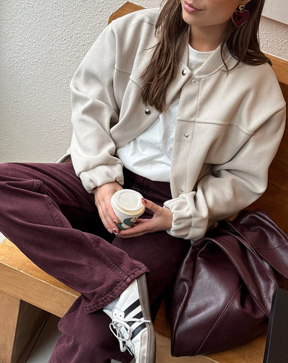 GRACIE BOMBER JACKET BEIGE
