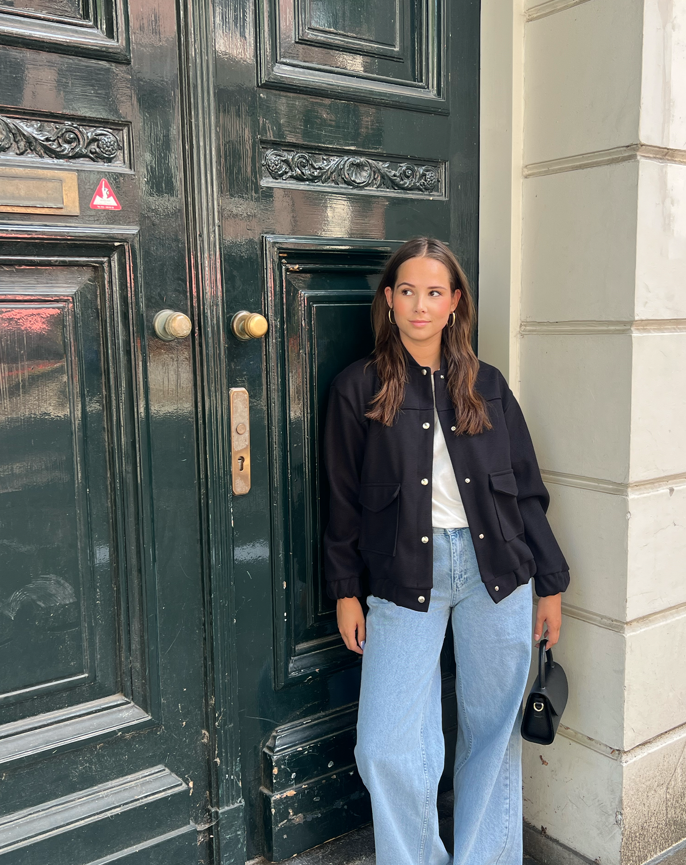 GRACIE BOMBER JACKET ZWART