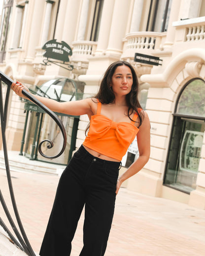 BOW CROPPED TOP ORANJE